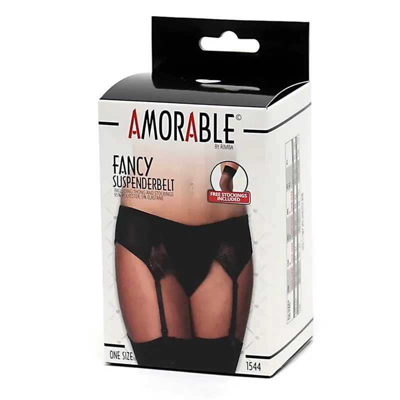 AMORABLE sukapaelavöö komplekt sukkadega, must