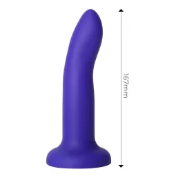 Vibrating Color-Changing Dildo Blue to Purple Size M 17 cm