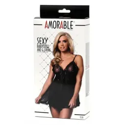 AMORABLE babydoll stringiga, lilleline muster