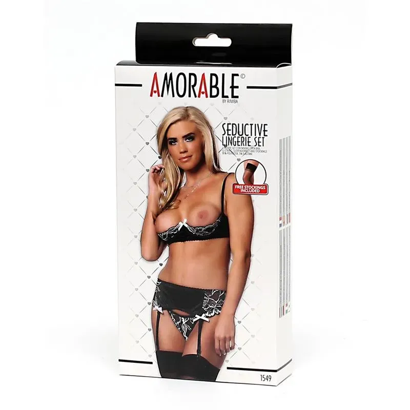 AMORABLE 4-osaline pesukomplekt sukkadega