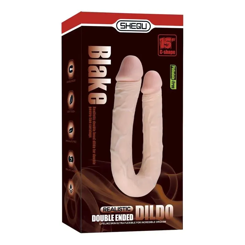 SHEQU Blake U-kujuline topeltdildo 46 cm