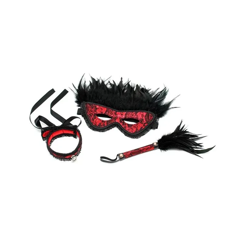 BONDAGE PLAY Dominiset de Lujo komplekt, punane