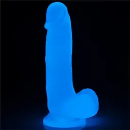 LOVETOY Lumino 7.5 helendav dildo, sinine