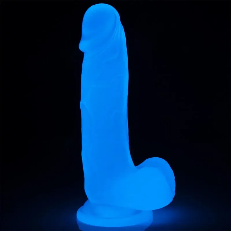 LOVETOY Lumino 7.5 helendav dildo, sinine