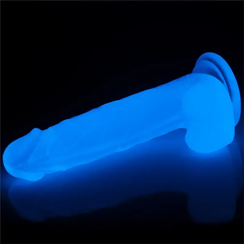 LOVETOY Lumino 7.5 helendav dildo, sinine