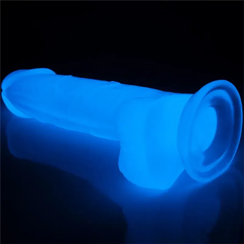 LOVETOY Lumino 7.5 helendav dildo, sinine