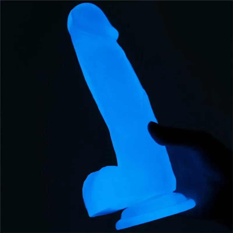 LOVETOY Lumino 7.5 helendav dildo, sinine