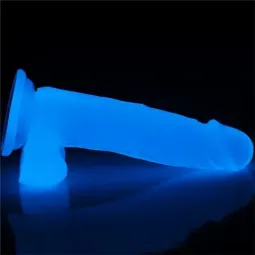 LOVETOY Lumino 7.5 helendav dildo, sinine