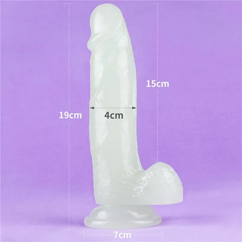 LOVETOY Lumino 7.5 helendav dildo, sinine