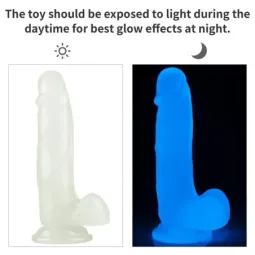 LOVETOY Lumino 7.5 helendav dildo, sinine