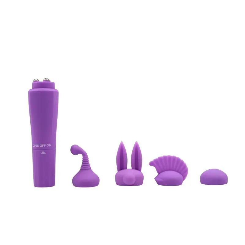 CHISA мини-вибратор с 4 насадками Sweet Purple