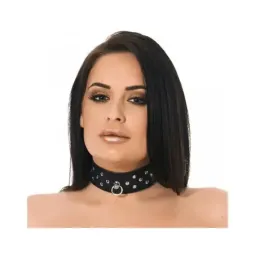 BONDAGE PLAY nahkkaelarihm rõnga ja neetidega