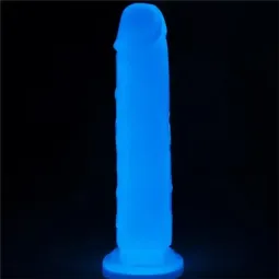 LOVETOY Lumino 8 helendav dildo, sinine