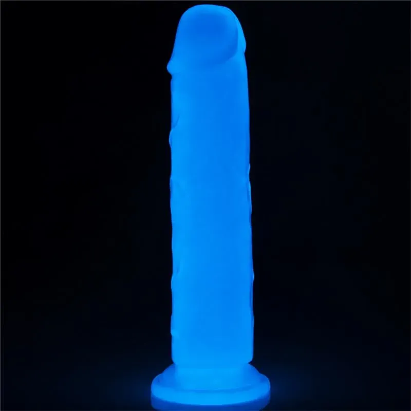 LOVETOY Lumino 8 helendav dildo, sinine