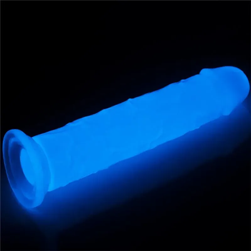 LOVETOY Lumino 8 helendav dildo, sinine
