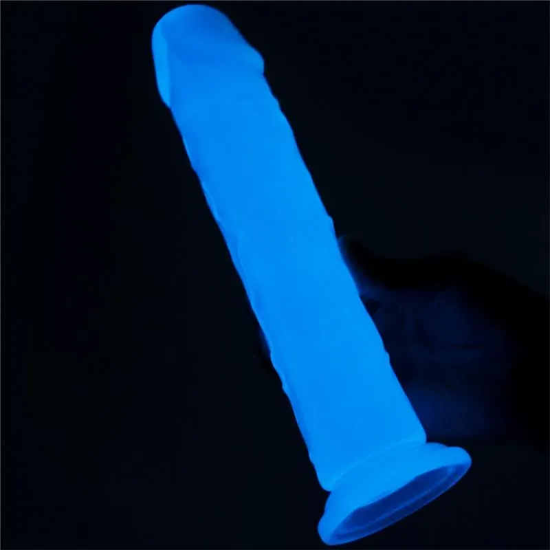 LOVETOY Lumino 8 helendav dildo, sinine