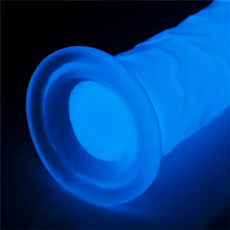 LOVETOY Lumino 8 helendav dildo, sinine