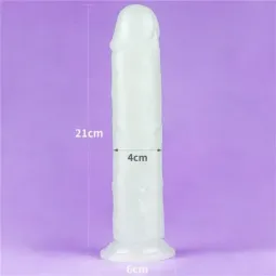 LOVETOY Lumino 8 helendav dildo, sinine