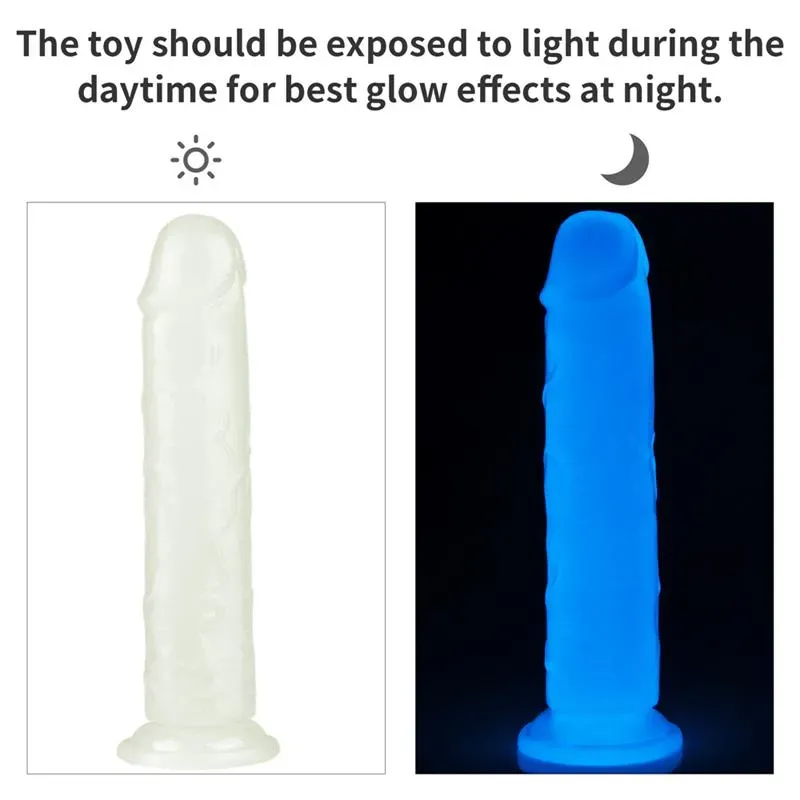 LOVETOY Lumino 8 helendav dildo, sinine