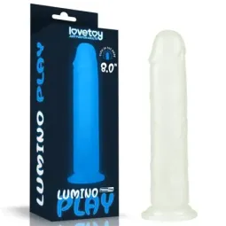 LOVETOY Lumino 8 helendav dildo, sinine