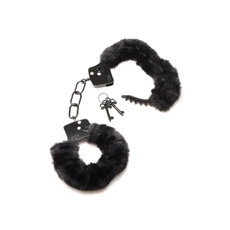 MASTER SERIES Furry Handcuffs наручники, чёрные