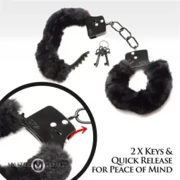 MASTER SERIES Furry Handcuffs наручники, чёрные