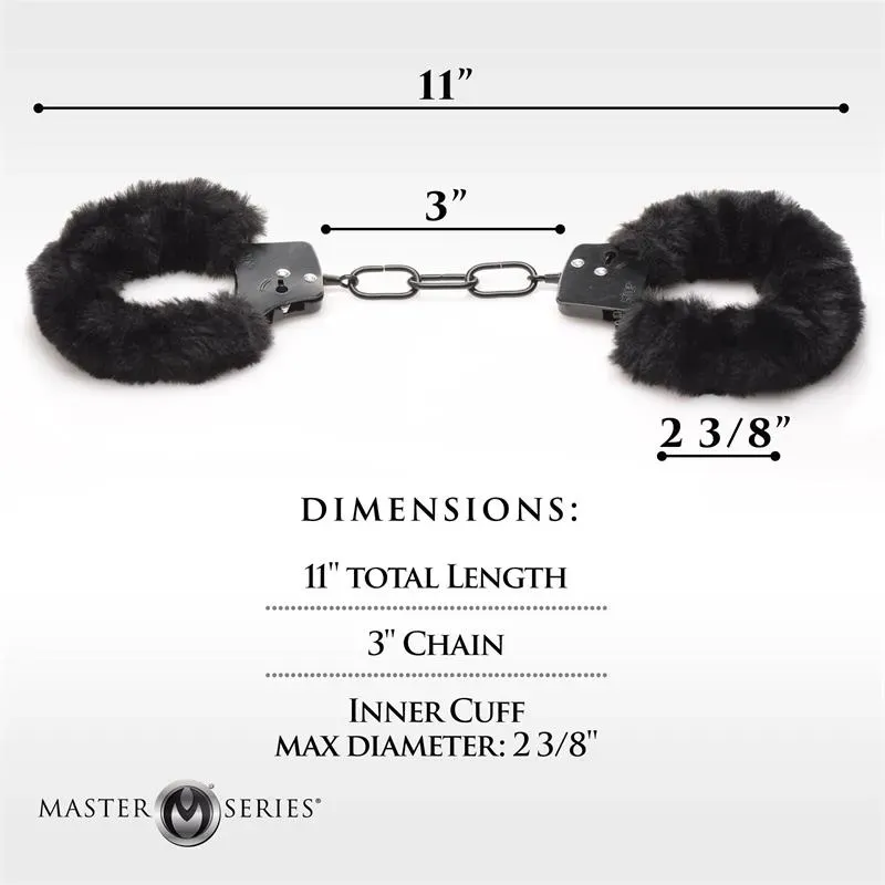 MASTER SERIES Furry Handcuffs наручники, чёрные