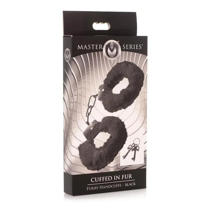 MASTER SERIES Furry Handcuffs наручники, чёрные