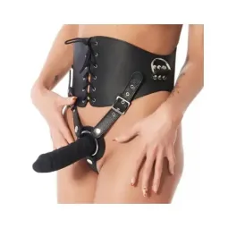 BONDAGE PLAY korsett lateksist dildoga