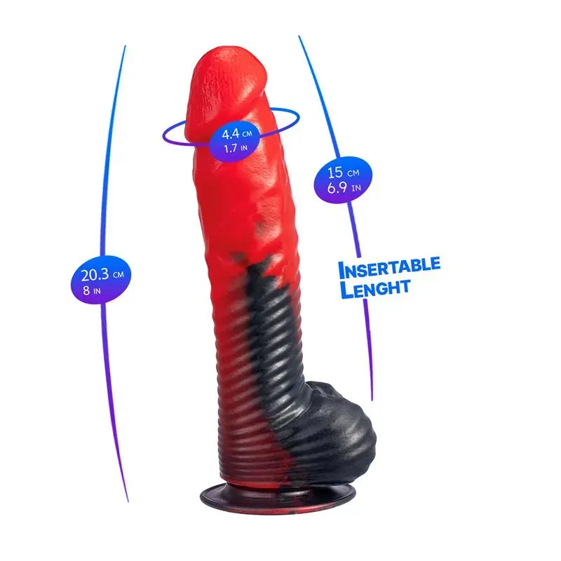 SILEXD Devil Red 8 dildo, vedelsilikoon