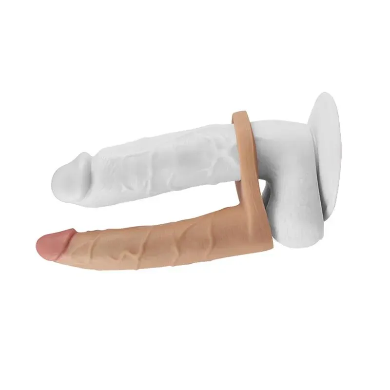 LOVETOY The Ultra Soft Double 7 dildo rihmaga