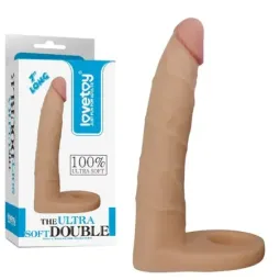 LOVETOY The Ultra Soft Double 7 dildo rihmaga