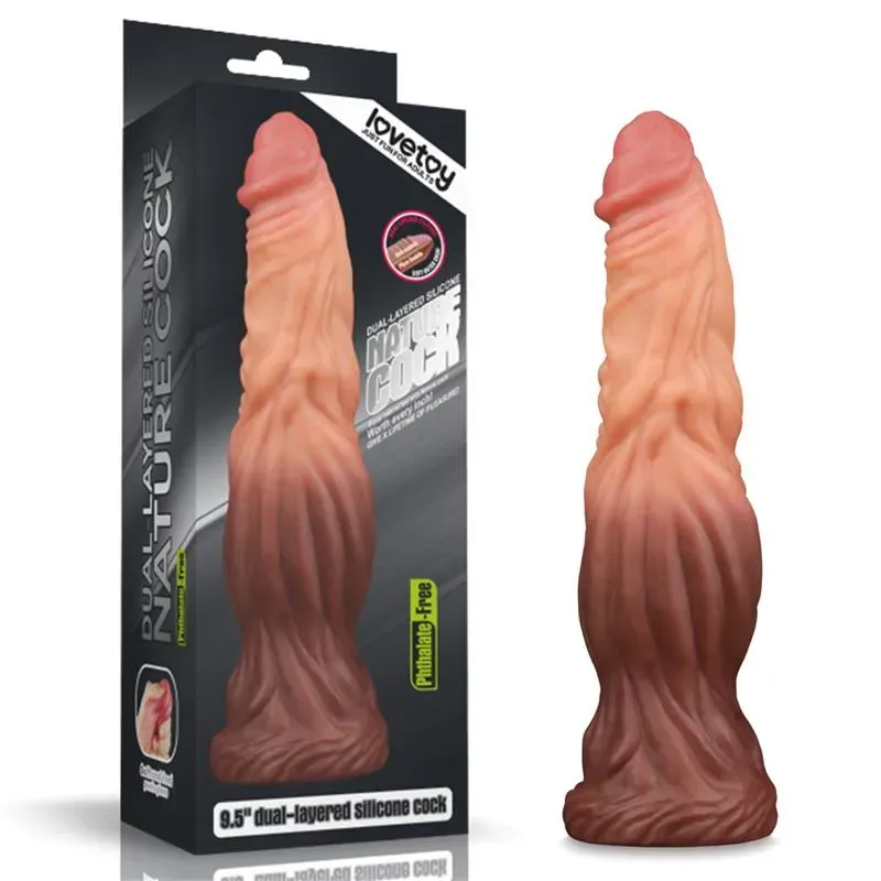 LOVETOY Dildo Nature 9.5 Dual Layer silikoondildo