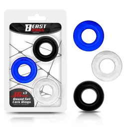 Set of 3 Penis Ring 3 Colors 1.6 cm – эрекционное кольцо