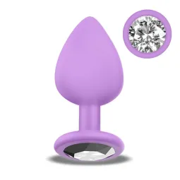 Sparkly Butt Plug Size S Silicone Lilac