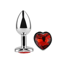 Size M - Butt Plug with Heart Jewel Corazón Red Scarlet