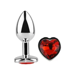 Size L - Heart Shaped Butt Plug Red Scarlet