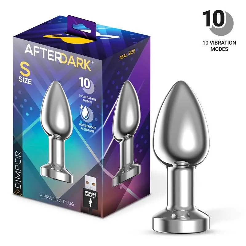 Size S - Dimpor Chrome Anal Plug with Vibration and Magnetic USB