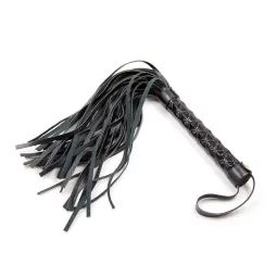 Diamond-mustriga flogger metallist detailidega 39 cm, must