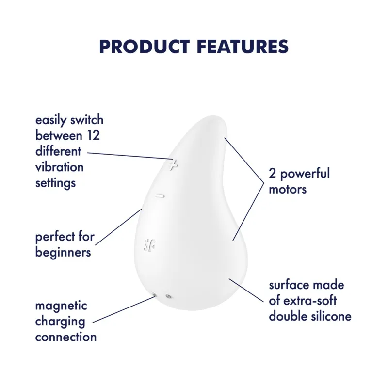 Satisfyer Dew Drop pealepandav kliitorivibraator, valge | Noks