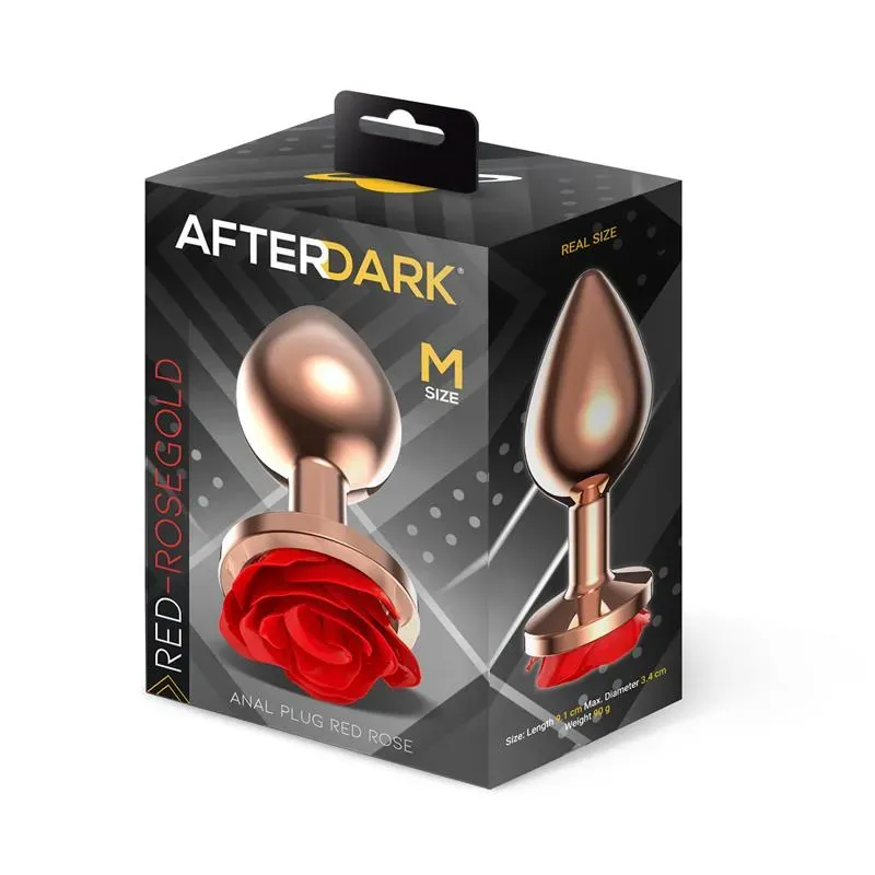AFTERDARK анальная пробка M с розой