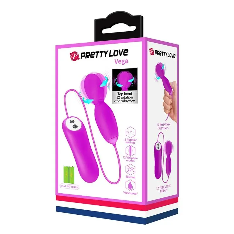 PRETTYLOVE Vega vibreeriv ja pöörlev vibromuna