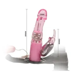 Baile vibreeriv rihmadildo 18 cm, roosa