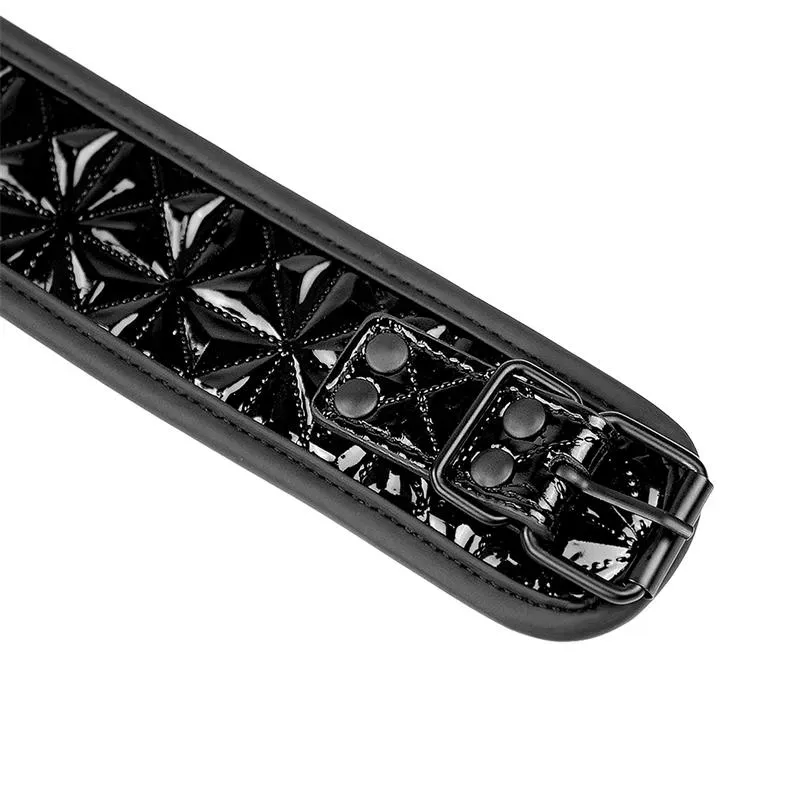 BLACK SAPPHIRE ошейник с поводком, веганская кожа