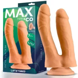 MAX & CO Twin двойной реалистичный дилдо 18 см
