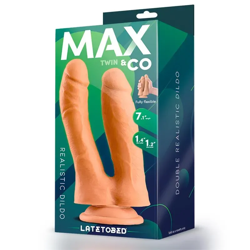 MAX & CO Twin двойной реалистичный дилдо 18 см