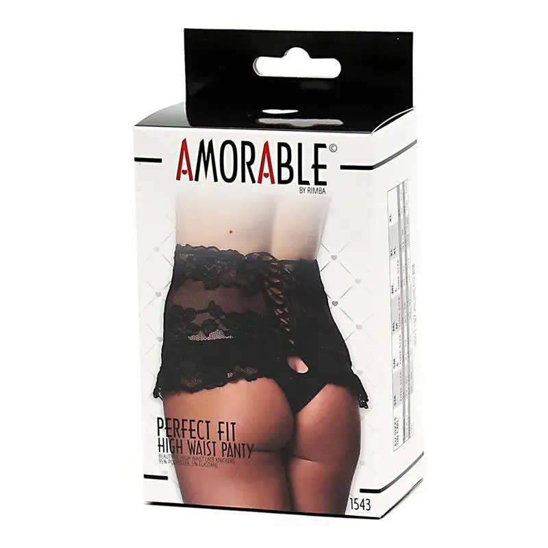 AMORABLE High Waist Panty Black aluspüksid