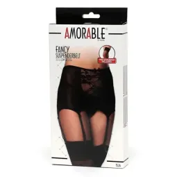 AMORABLE sukahoidja komplekt sukkadega, must