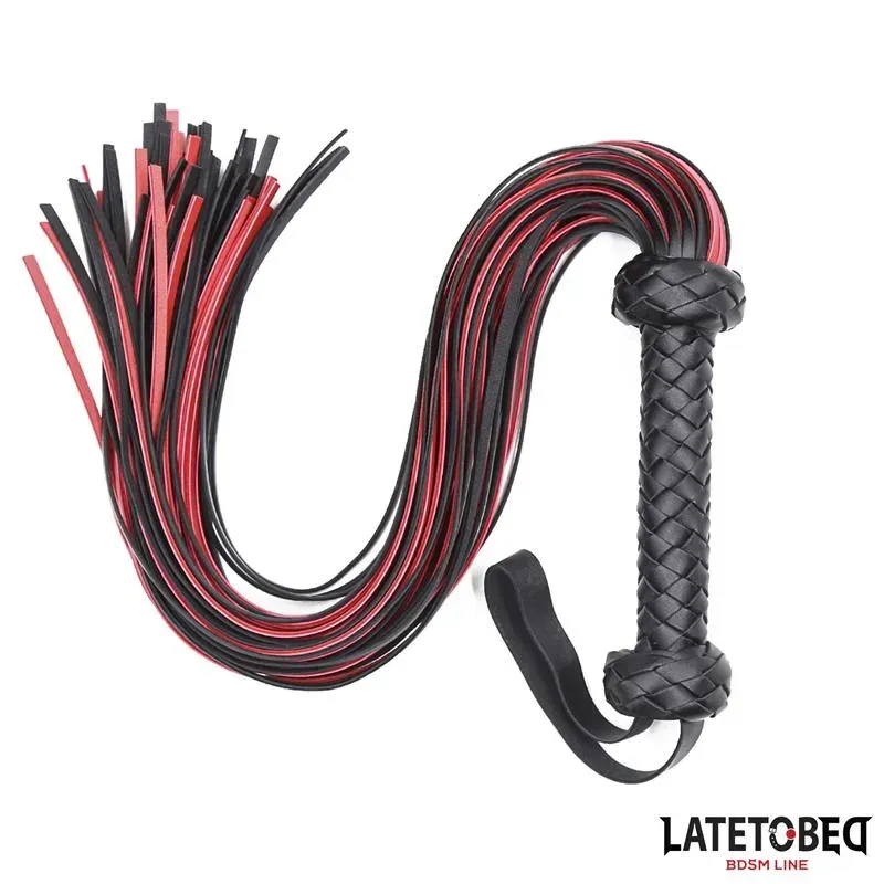 LATETOBED Flogger 65 cm piits, must-punane