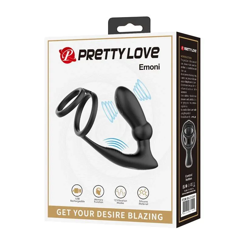 PRETTYLOVE Emoni анальная пробка с кольцом